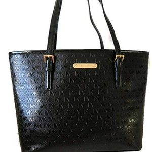 Michael Kors medium jet set embossed shiny tote